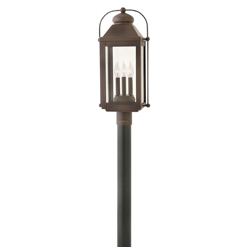 Hinkley Anchorage 3-Light Light Oiled Bronze Post Light by Hinkley Lighting 1851LZ