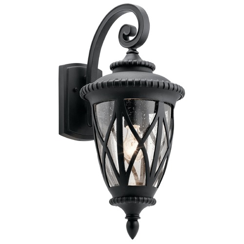 Kichler Lighting Seeded Glass Outdoor Wall Light Black Kichler Lighting 49848BKT