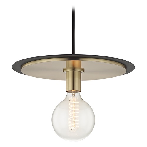 Mitzi by Hudson Valley Milo Pendant in Brass & Black by Mitzi by Hudson Valley H137701L-AGB/BK