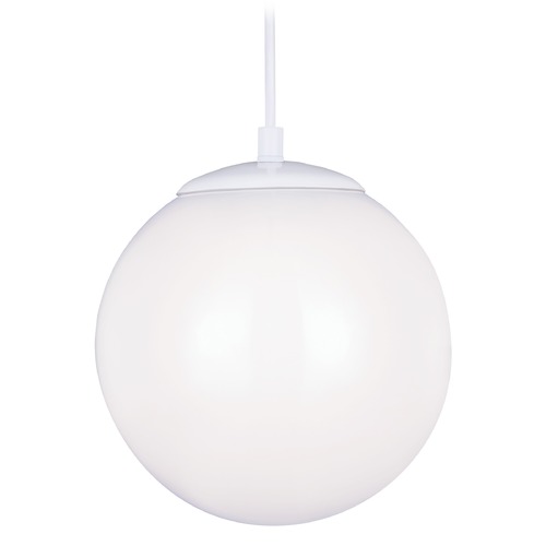 Leo 10-Inch LED Globe Pendant in White by Visual Comfort Studio