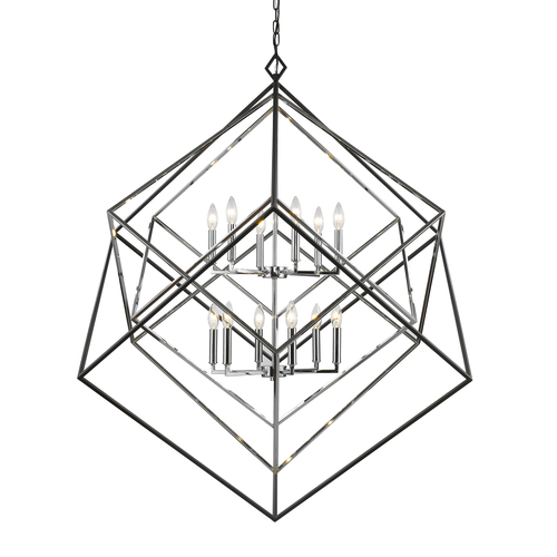 Euclid Chrome & Matte Black Pendant by Z-Lite