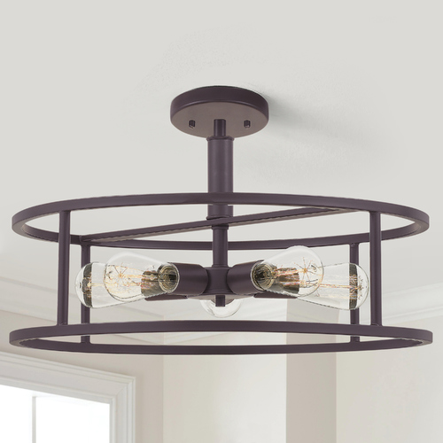New Harbor 5-Light Open Semi-Flush in Western Bronze by Quoizel Lighting