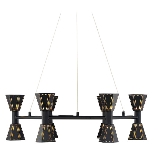 Arnsberg Houston Black and Gold LED Chandelier