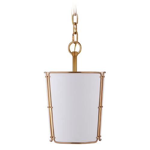 Visual Comfort Signature Collection Carrier & Company Hastings Pendant in Antique Brass by Visual Comfort Signature S5645HABWHT