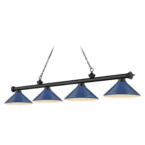 Cordon Matte Black Billiard Light by Z-Lite