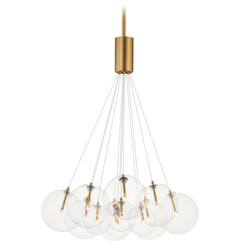 Et2 Burst Gold LED Multi-Light Pendant with Globe Shade