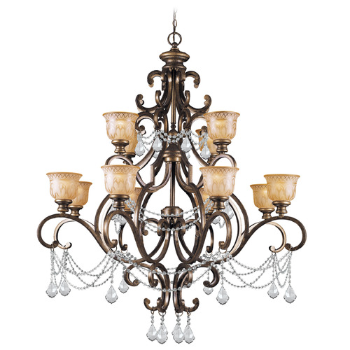 Crystorama Lighting Norwalk Bronze Umber Crystal Chandelier