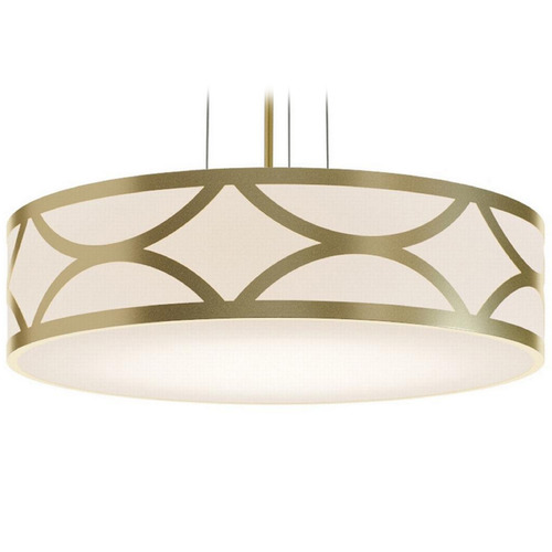 AFX Lighting Afx Lighting Lake Gold Pendant Light with Drum Shade LAKP24MBGD