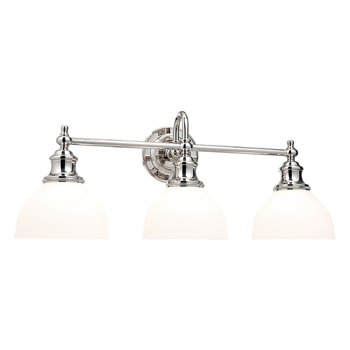 Hudson Valley Lighting Bathroom Light with White Glass in Polished Nickel Finish 5903-PN