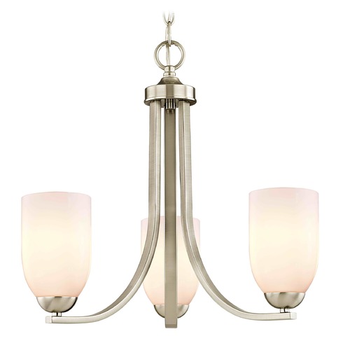 Design Classics Lighting Satin Nickel Mini-Chandelier 5843-09 GL1024D