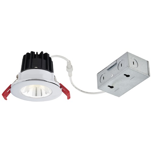 2'' LED Canless 8W Chrome/Chrome Recessed Downlight 38Deg 2700K IC Rated By Recesso