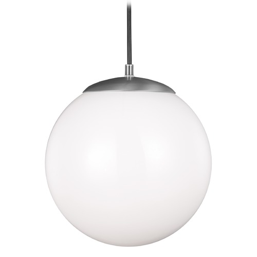 Leo 12-Inch LED Globe Pendant in Satin Aluminum by Visual Comfort Studio