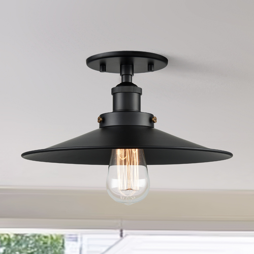 Matteo Lighting Bulstrodes Workshop Black Semi-Flush Mount by Matteo Lighting X46112BKBK