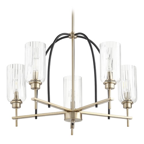 Quorum Lighting Espy Noir & Aged Brass Chandelier by Quorum Lighting 607-5-6980