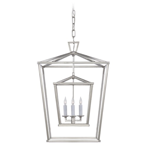 Visual Comfort Signature Collection E.F. Chapman Darlana Double Cage Lantern in Nickel by Visual Comfort Signature CHC2178PN