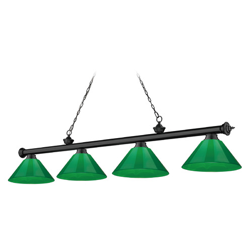 Cordon Matte Black Billiard Light by Z-Lite