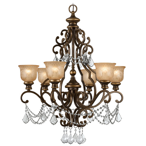 Crystorama Lighting Norwalk Bronze Umber Crystal Chandelier