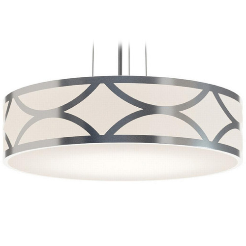 AFX Lighting Afx Lighting Lake Painted Nickel Pendant Light with Drum Shade LAKP24MBNP