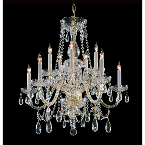 Crystorama Lighting Traditional Crystal Chandelier in Polished Brass by Crystorama Lighting 1130-PB-CL-SAQ