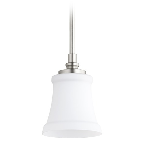 Rossington Satin Nickel Mini Pendant with Bell Shade by Quorum Lighting