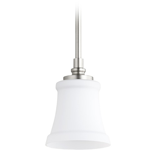 Quorum Lighting Rossington Satin Nickel Mini Pendant with Bell Shade by Quorum Lighting 3122-65