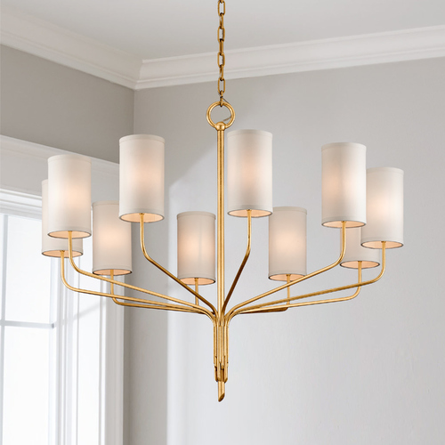 Juniper Textured Gold Leaf Chandelier by Troy Lighting