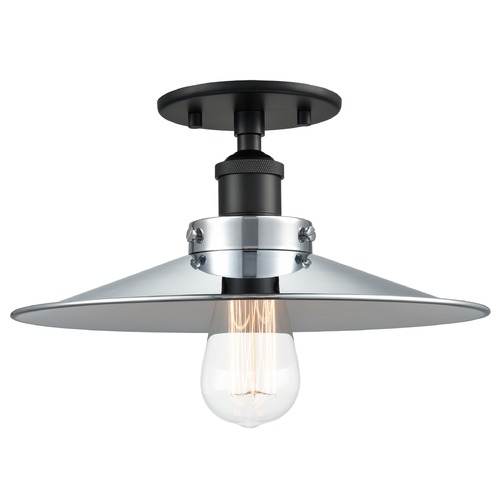 Bulstrodes Workshop Black & Chrome Semi-Flush Mount by Matteo Lighting
