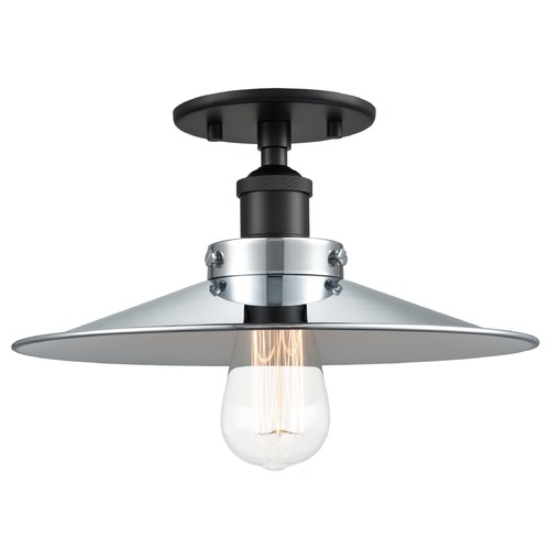 Matteo Lighting Bulstrodes Workshop Black & Chrome Semi-Flush Mount by Matteo Lighting X46112BKCH