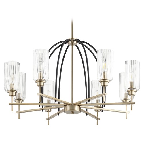 Espy Noir & Aged Brass Chandelier by Quorum Lighting