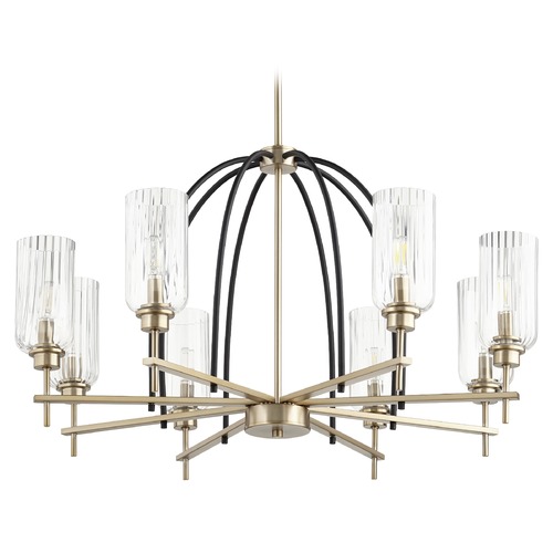 Quorum Lighting Espy Noir & Aged Brass Chandelier by Quorum Lighting 607-8-6980