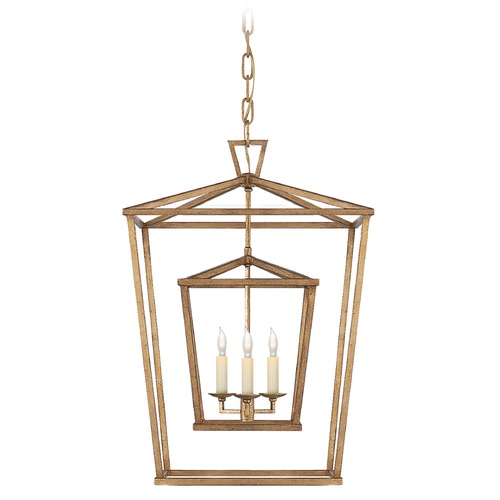 Visual Comfort Signature Collection E.F. Chapman Darlana Double Cage in Gilded Iron by Visual Comfort Signature CHC2178GI
