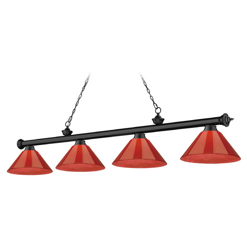 Cordon Matte Black Billiard Light by Z-Lite