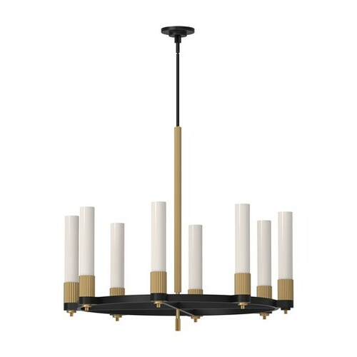 Rue 38-Inch Chandelier in Black & Brushed Brass by Alora Lighting