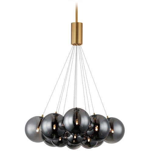 ET2 Lighting Et2 Burst Gold LED Multi-Light Pendant with Globe Shade E25089-142GLD