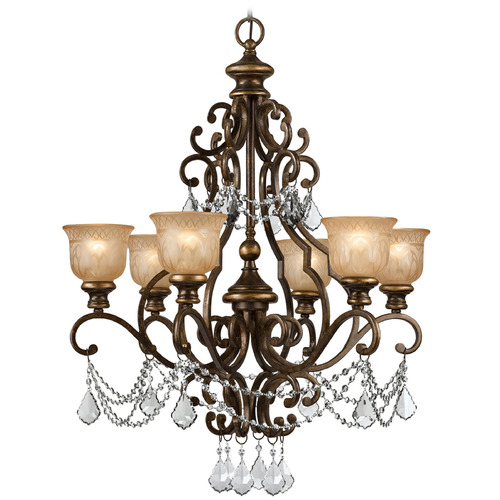 Crystorama Lighting Norwalk Bronze Umber Crystal Chandelier