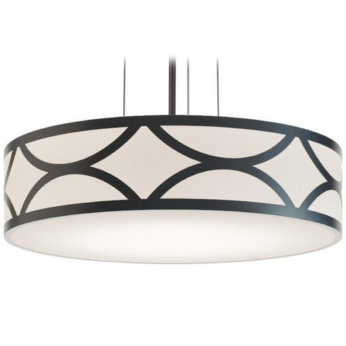Afx Lighting Lake Black LED Pendant Light with Drum Shade