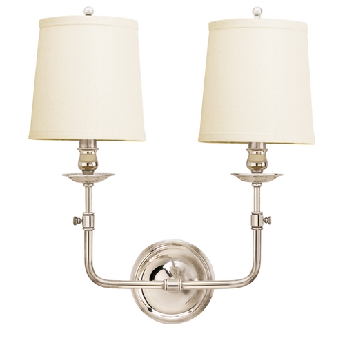 Logan 16-Inch Double Wall Sconce in Polished Nickel by Hudson Valley Lighting