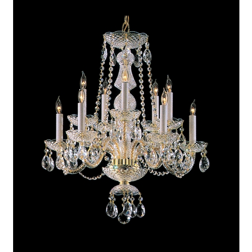 Crystal Chandelier in Polished Brass Finish