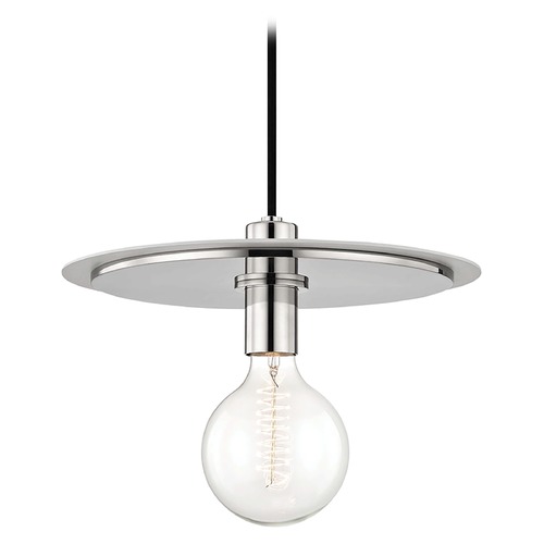 Mitzi by Hudson Valley Milo Pendant in Polished Nickel & White by Mitzi by Hudson Valley H137701L-PN/WH