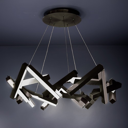 Chaos 34-Inch Round LED Chandelier in Black by Modern Forms