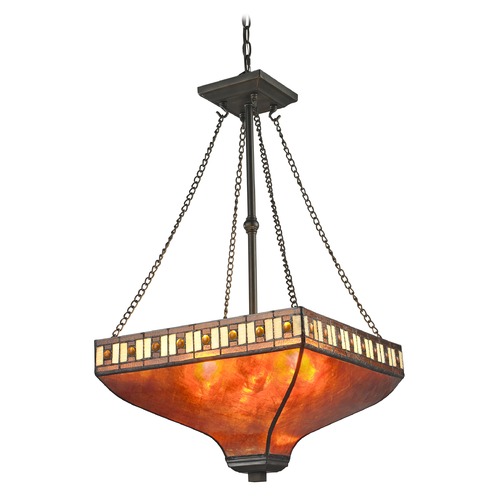 Z-Lite Z-Lite Crimson Java Bronze Pendant Light with Square Shade Z17-53P
