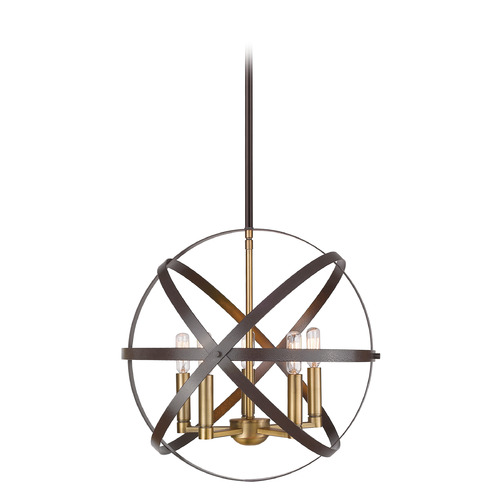 Z-Lite Cavallo Hammered Bronze & Olde Brass Pendant by Z-Lite 463-18HBRZ-OBR