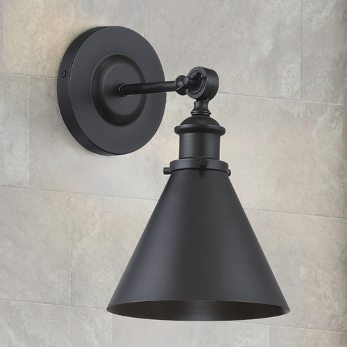 Glenn Adjustable Metal Wall Sconce in Matte Black by Savoy House