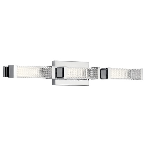 Elan Lighting Ammiras 1-Light Chrome LED Bathroom Light with Clear Textured Glass 85083CH