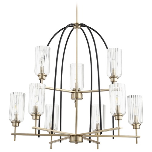 Espy Noir & Aged Brass Chandelier by Quorum Lighting
