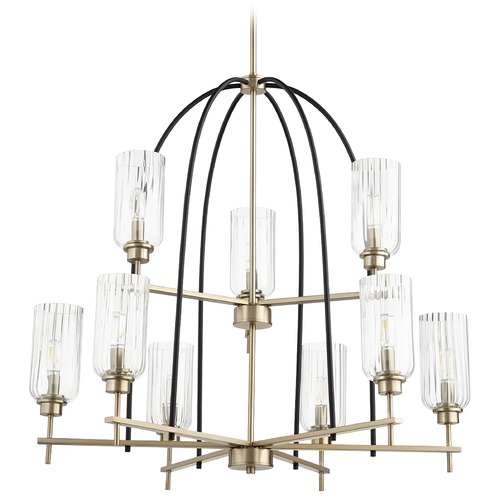 Quorum Lighting Espy Noir & Aged Brass Chandelier by Quorum Lighting 607-9-6980