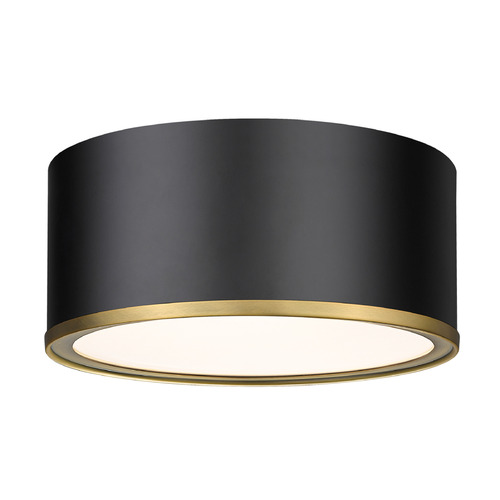 Arlo Matte Black & Rubbed Brass Flush Mount by Z-Lite