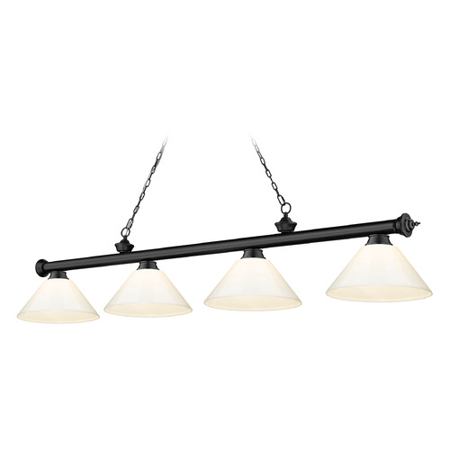 Z-Lite Cordon Matte Black Billiard Light by Z-Lite 2306-4MB-PWH