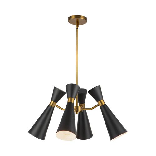 Alora Lighting Blake Matte Black & Aged Gold Chandelier