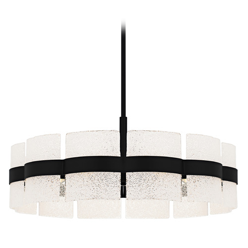 Quoizel Lighting Sweeney Matte Black Pendant Light with Drum Shade